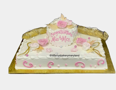 Half Sheet with 6 Inch Round Single Layer Cake