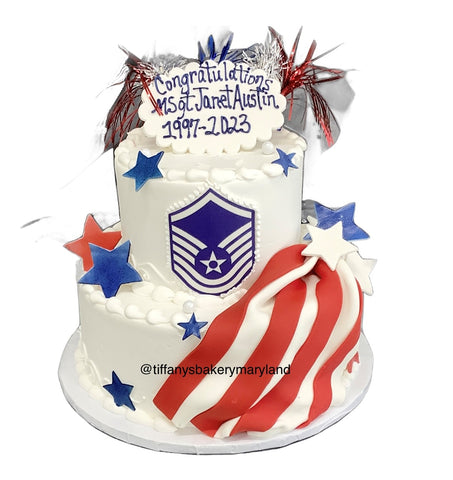 Military Patriotic Celebration Tier Cake
