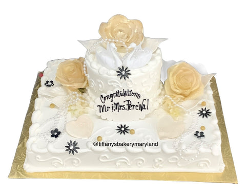 Half Sheet Cake with Double Layer 8" Round Cake
