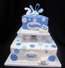 Square Celebration Tier Cake - Bubbles in Buttercream