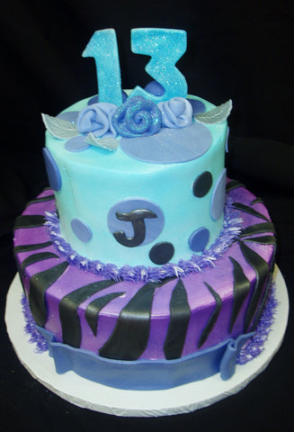 Purple Zebra Celebration Tier Cake