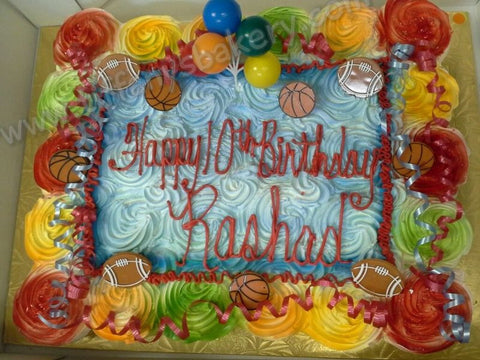 Cupcake cake- with Sports Picks