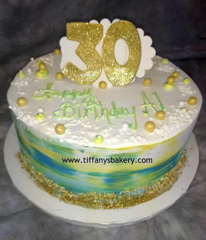 Round Cake with Painted Side Trim