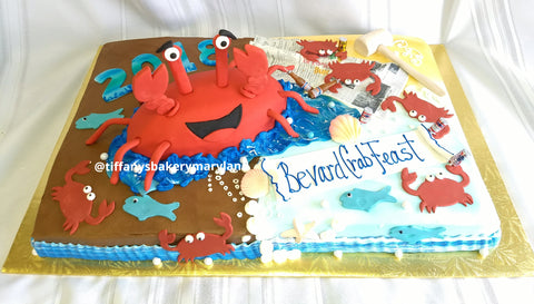 Happy Crab Sheet Cake