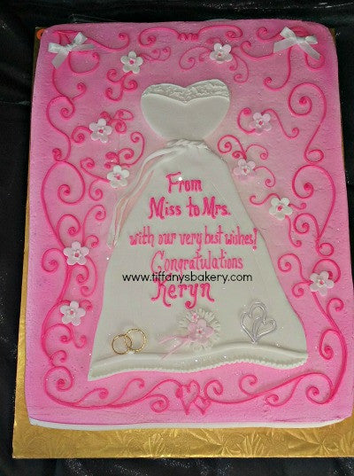 Bridal Gown Sheet Cake – Tiffany's Bakery
