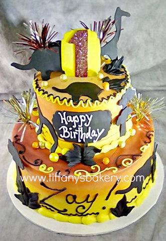 Safari Silhouette Celebration Tier Cake