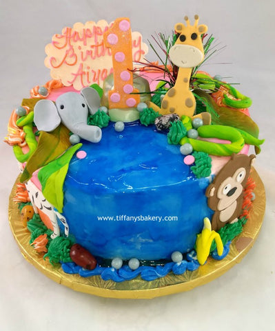 Wildlife Jungle Jam Round Cake