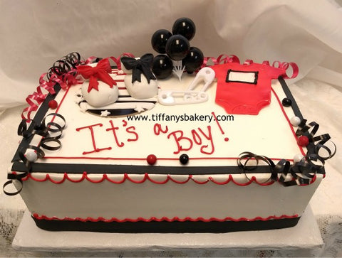 Double Layer Baby Shower Sheet Cake - Quarter Sheet