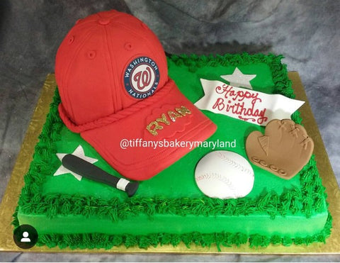 Baseball Cap Sheet Cake - Washington Nationals