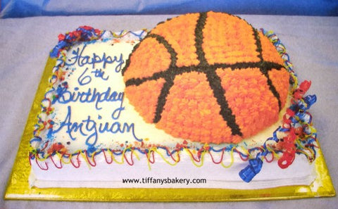 Basketball on Sheet Cake
