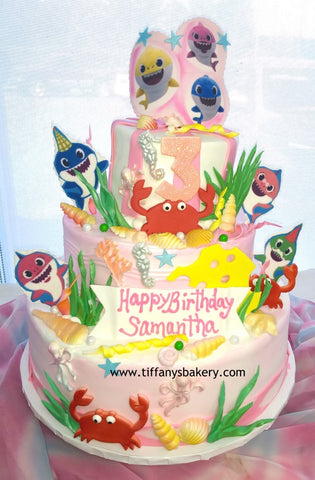 Celebration Tier Cake - Three Tier Baby Shark