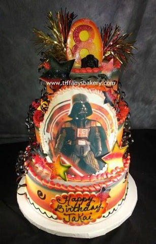 Three Tier Celebration Tier Cake with Edible Image