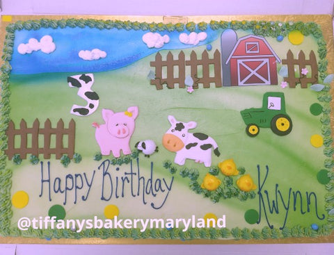 Farm View on Full Sheet Cake
