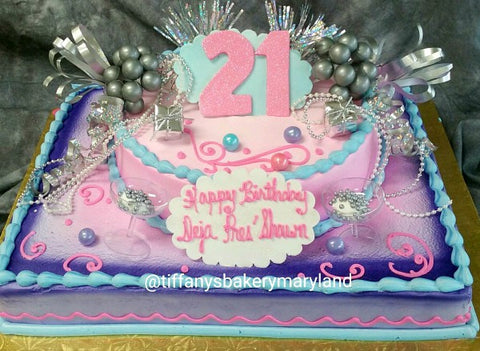 Half Sheet with 8" Single Layer Round Cake - Birthday