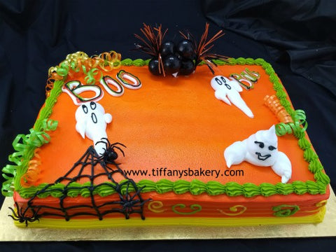 Halloween Ghosts Sheet Cake