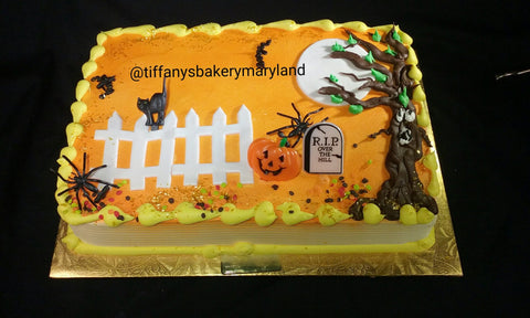 Halloween Theme Sheet Cake