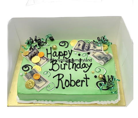 Half Sheet Cake with Money