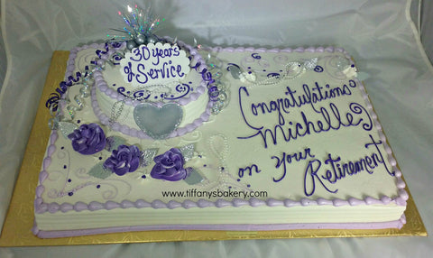 Full Sheet Cake with Single 8" Round Cake - Retirement