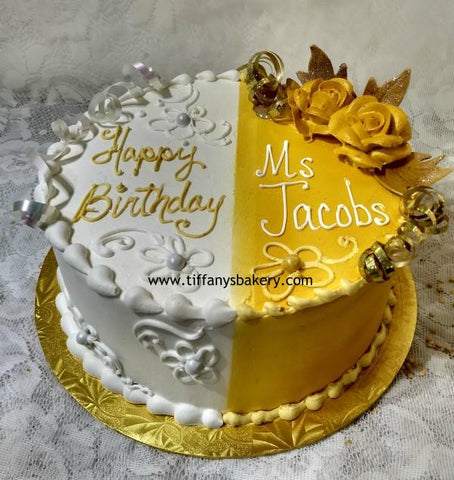 Round Cake with 2 Color Frosting