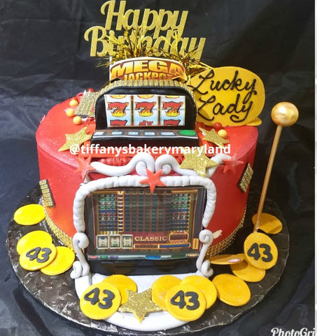 Slot Machine on Round Cake