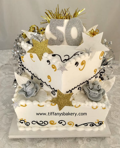 Square Celebration 6" & 10" Two Tier Cake