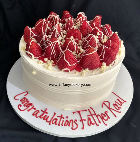 Strawberry Topped Round Cake