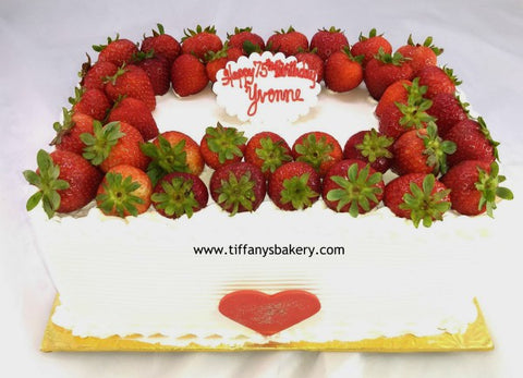 Double Layer Quarter Sheet Cake with Fresh Strawberries