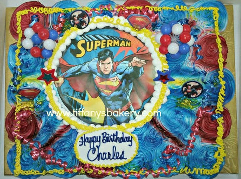 Superman Edible Image Layon Cupcake Cake