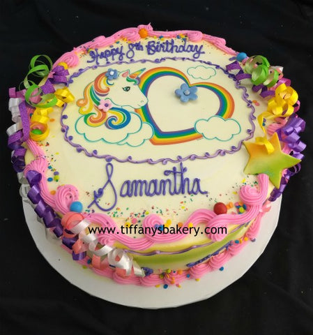 Unicorn Edible Image Layon on Round Cake