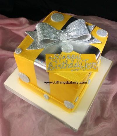 Square Cake with Bling Bow
