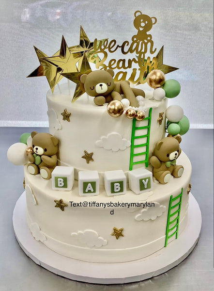 Celebration Tier Cake - Brown Teddy Bears