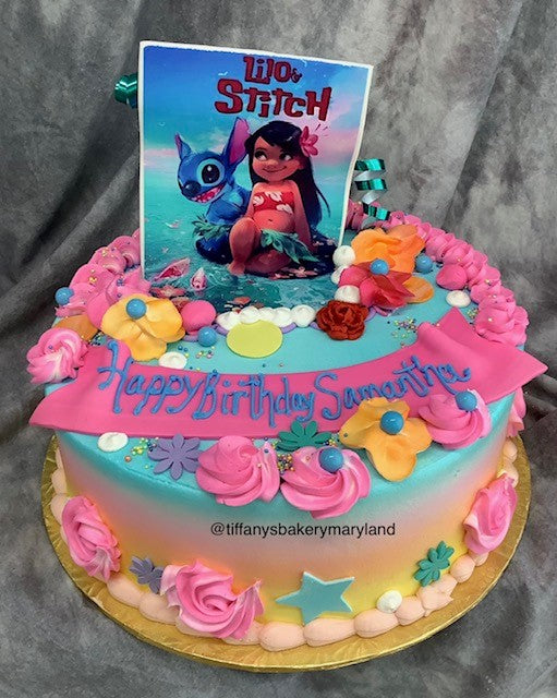 Lilo and Stitch - 10 Round Cake – Tiffany's Bakery