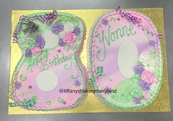 Numbers Cutout Two 1/2 Sheet Cakes