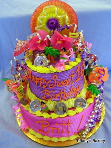 Tropical Party Celebration Tier Cake