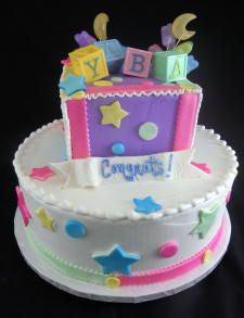 Baby Block Celebration Tier Cake