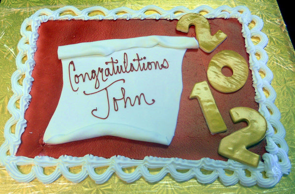Grad Scroll Open Sheet Cake