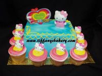 Sheet Cake with Cupcakes