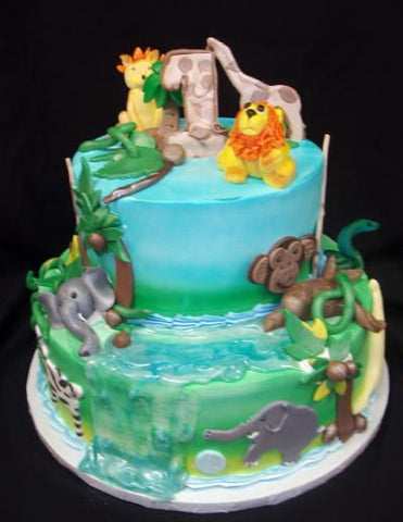 Wildlife Jungle Jam Celebration Tier Cake