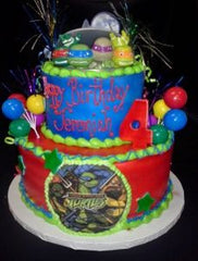161スイーツタートル Ninja Turtle Celebration Tier Cake – Tiffany's Bakery