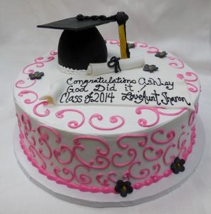 Mini Grad Cap on Round Cake