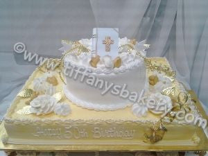 Eight Inch Round Cake with 1/2 and full Sheets