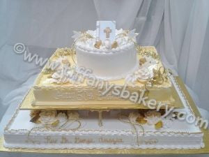 Eight Inch Round Cake with 1/2 and full Sheets