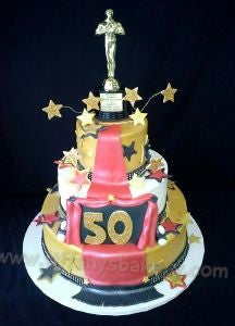 Oscar Party Celebration Tier Cake
