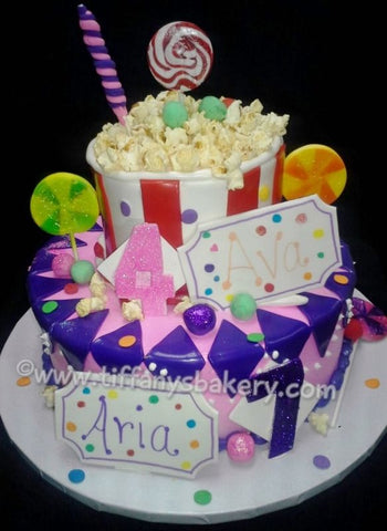 Popcorn and Candy Celebration Tier Cake