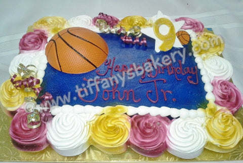 Basketball on 1/4 Sheet with Cupcakes