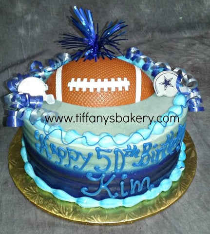 Football with Poptop on Round Cake