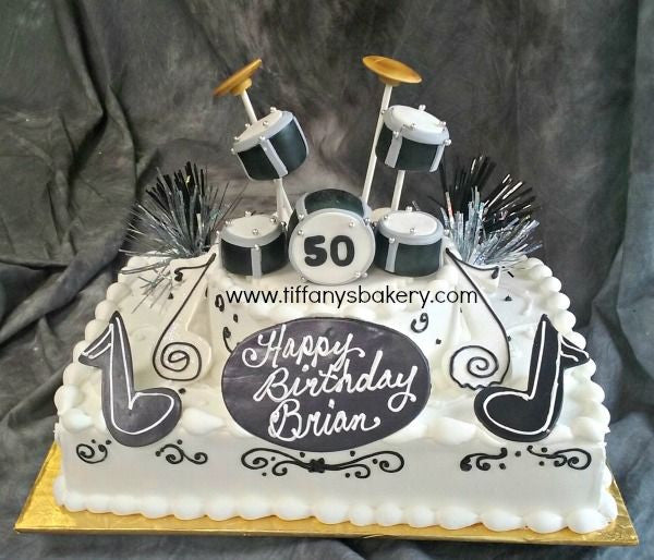 Drum Set on Sheet Cake