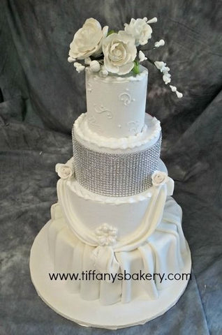 Pleats and Swags Fondant Wedding Cake