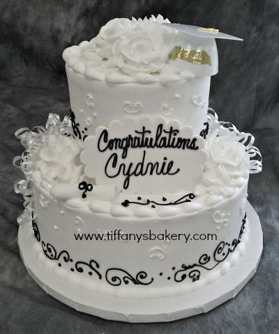 Graduation Celebration Tier Cake with White Cap