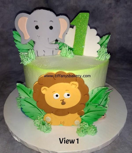Animals on Round Cake